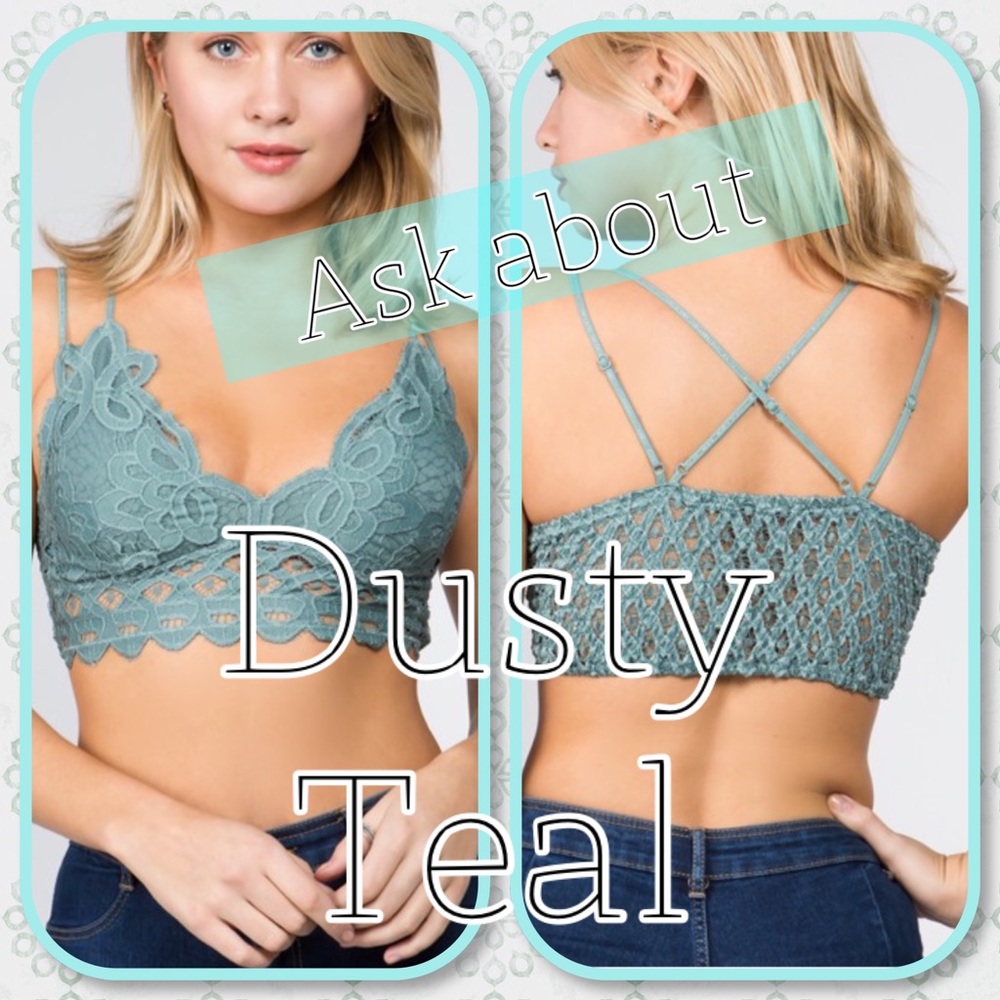 Plus Size Anemone Floral Black Crochet Lace Bralette - Picture 4 of 4